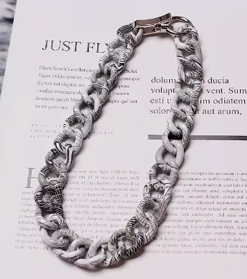 Zebra Acrylic Cuban Neckpiece