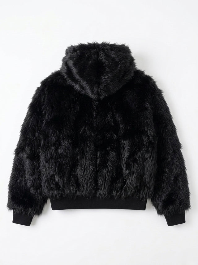 Fuzzy Fur Hooded Jacket