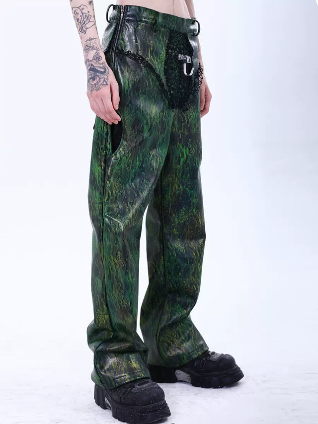 Gradient Hook Leather Pant