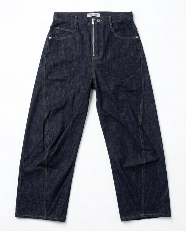 Curve Zipper Blue Jean