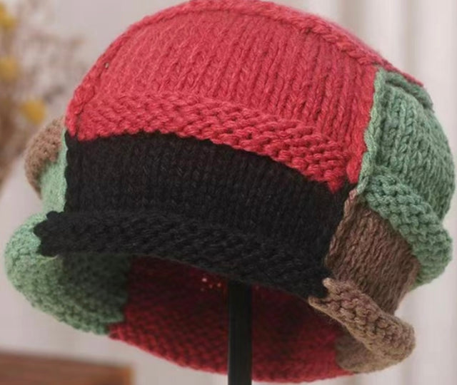 Knit Patch Color Beanie