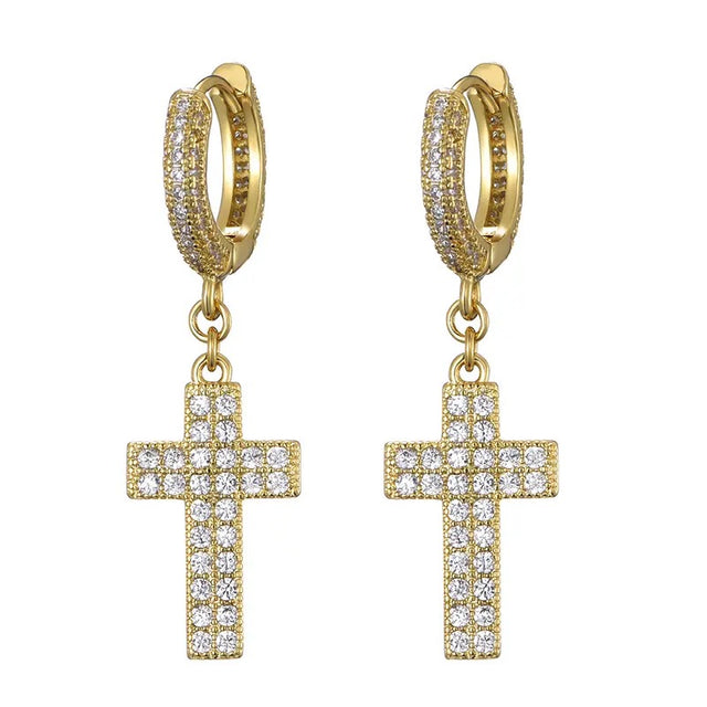 CROSS ICED EARRINGS