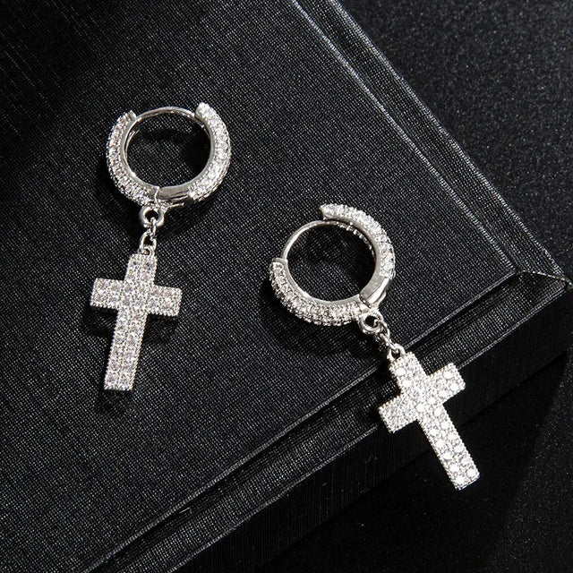 CROSS ICED EARRINGS