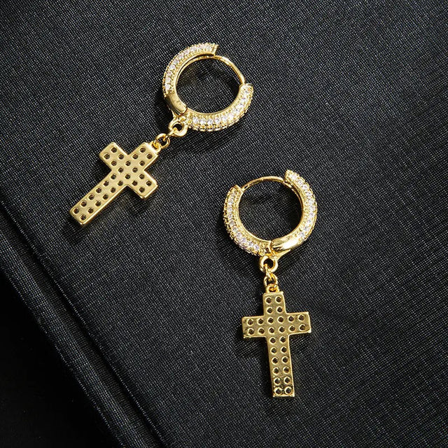 CROSS ICED EARRINGS