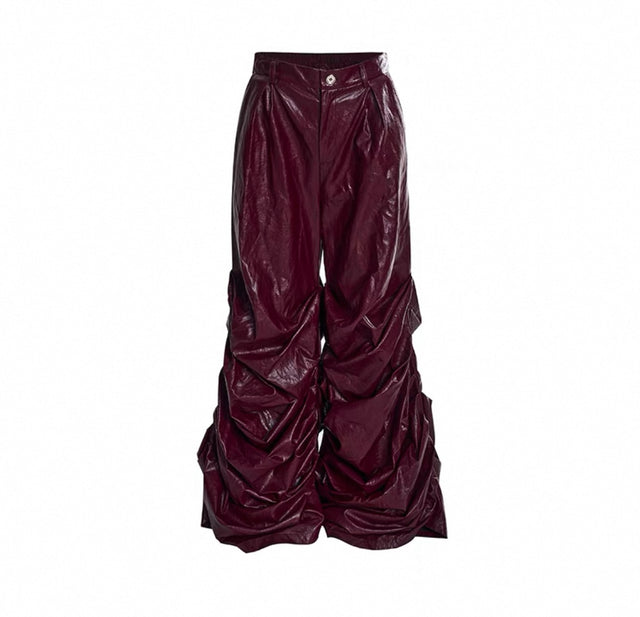 Ruched Leather Pant