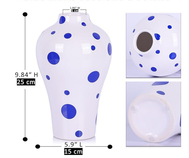 Blue Polka Dots Vase