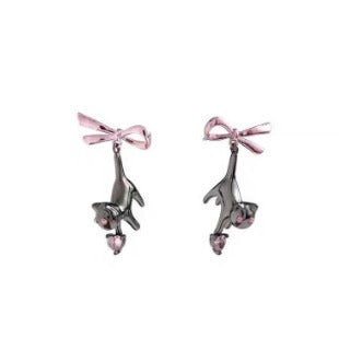 Pink Feline Earrings