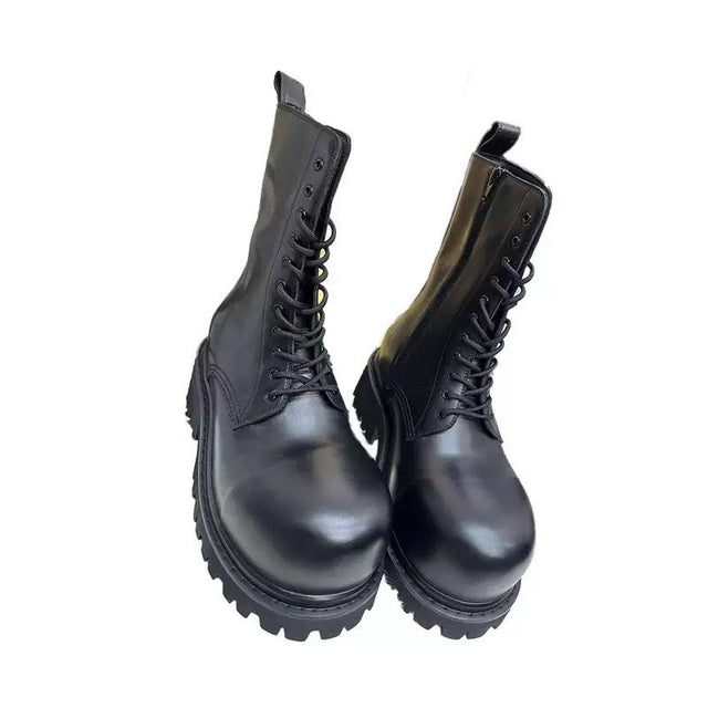 BALENCIAGA DISTRESSED LEATHER BOOT