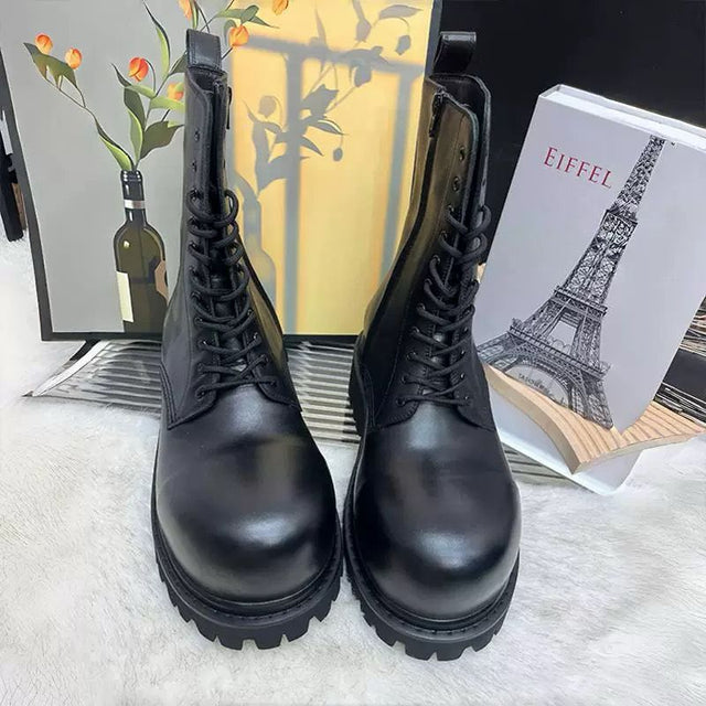BALENCIAGA DISTRESSED LEATHER BOOT
