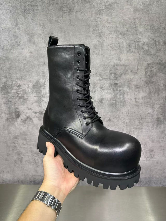 BALENCIAGA DISTRESSED LEATHER BOOT