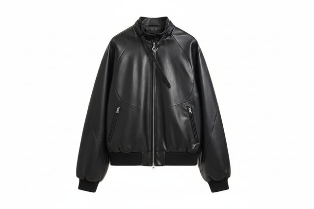 Accurate professional hero shot with center zipper and collar straps