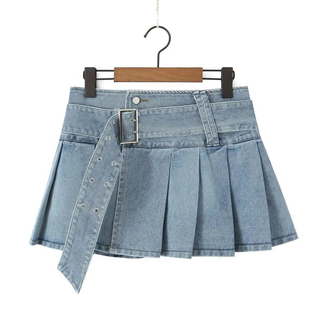 Flared Denim Mini Skirt