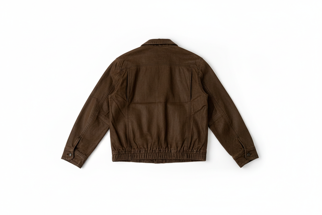 Brown Leather Jacket Back View