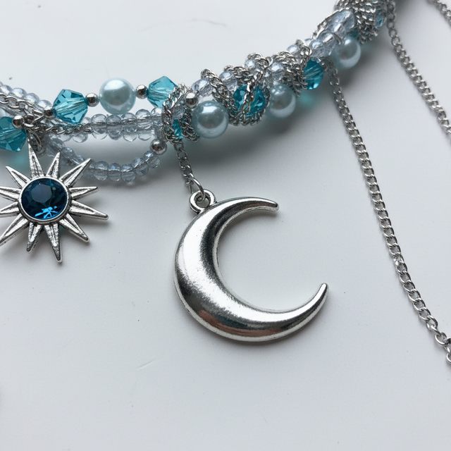 Crescent Drop Bead Neckpiece by CRUX