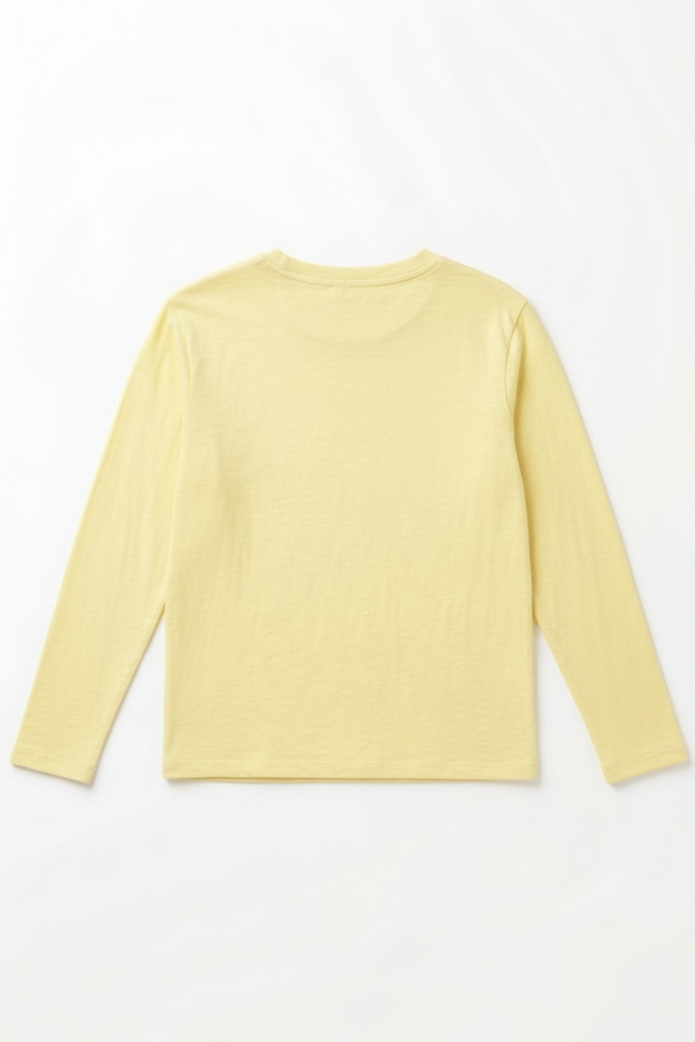 Crisp pale yellow t-shirt back