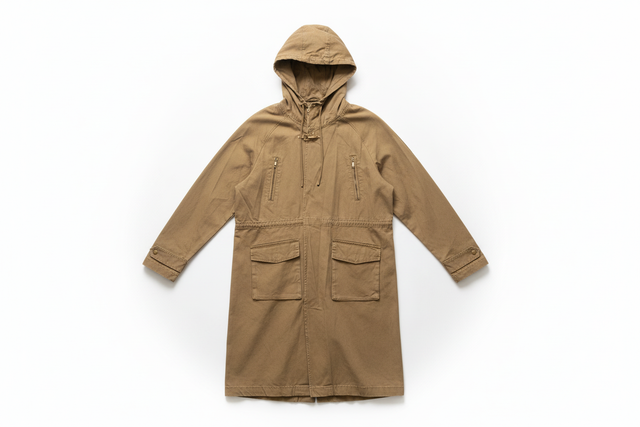 Light Khaki Utility Coat Front View