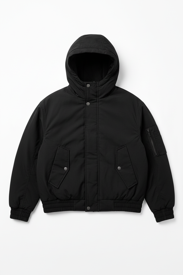 Refined front view bomber jacket