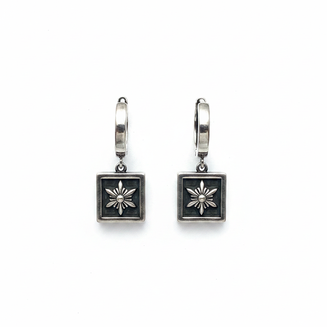 Chrome Frame Earring by ENO