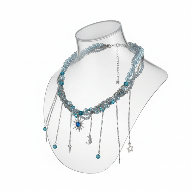 Crescent Drop Bead Neckpiece by CRUX
