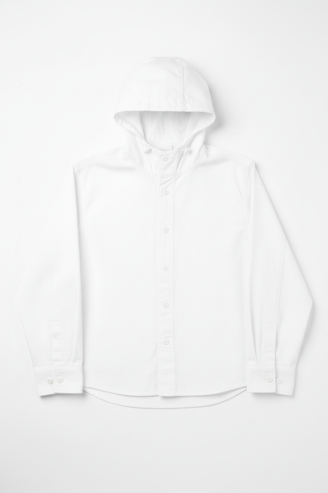 White Hooded Jacket - Front