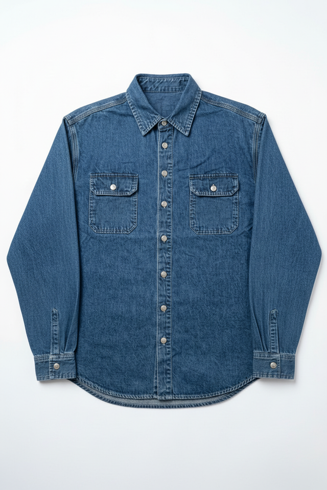 Wrinkle-free denim shirt