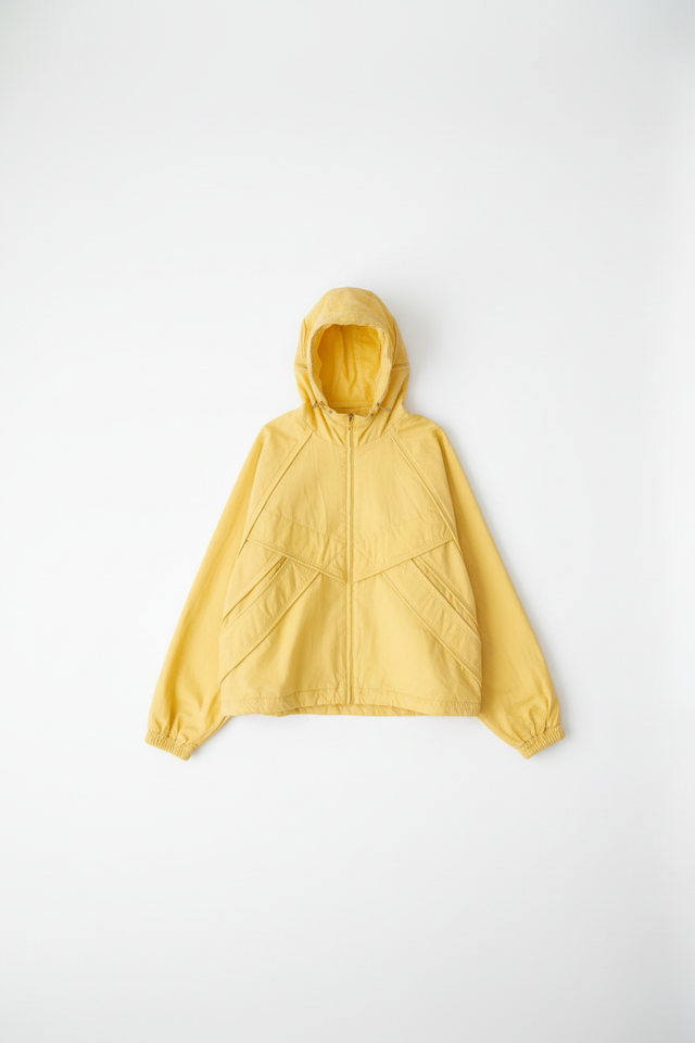 Yellow jacket standing upright with arms down