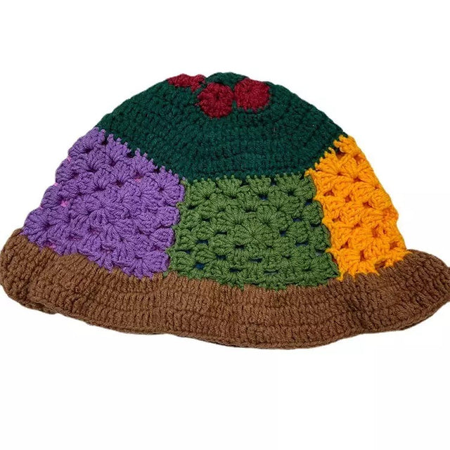 PATCHED BRIM CROCHET HAT