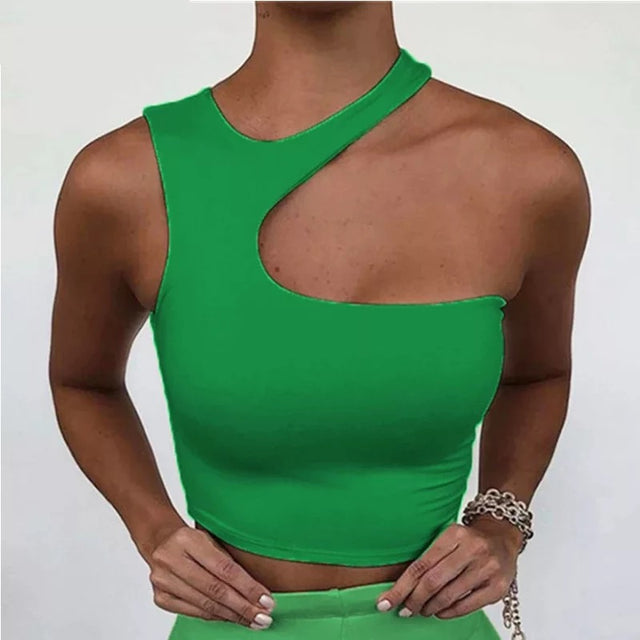 SLEEVELESS POLY TOP