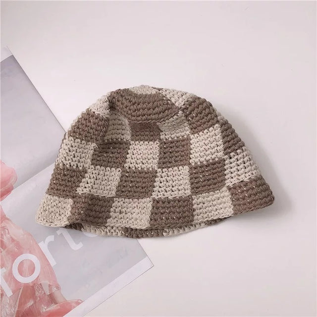 PLAID KNIT HAT