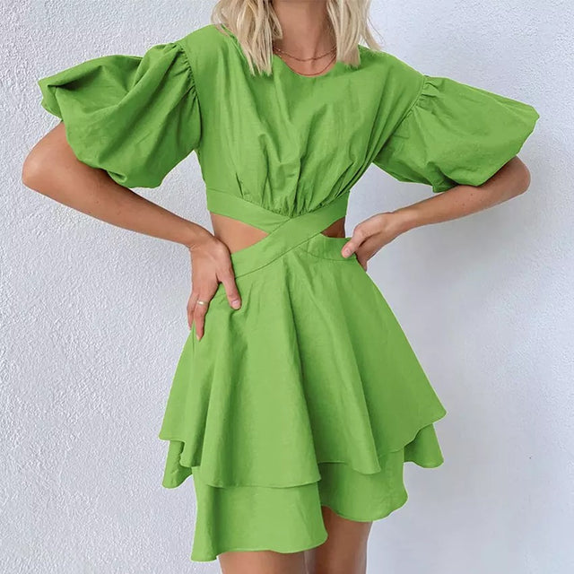 PUFFY SLEEVE DRESS