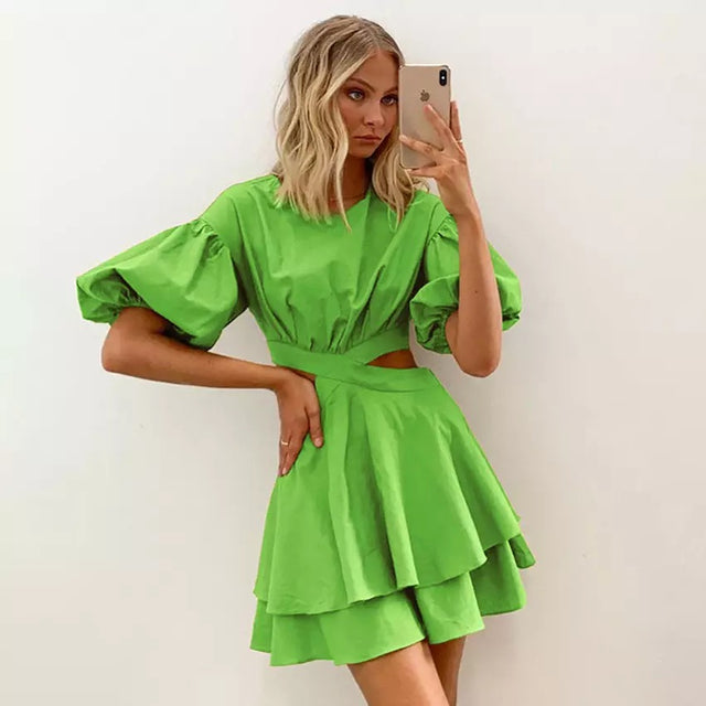 PUFFY SLEEVE DRESS