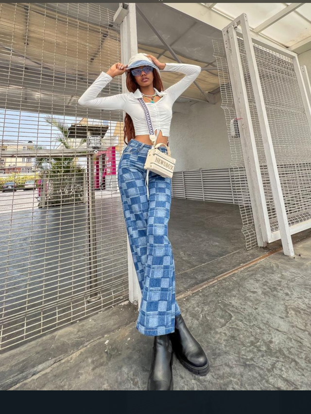 CHECKER PATCHED DEMIM(FEMALE)
