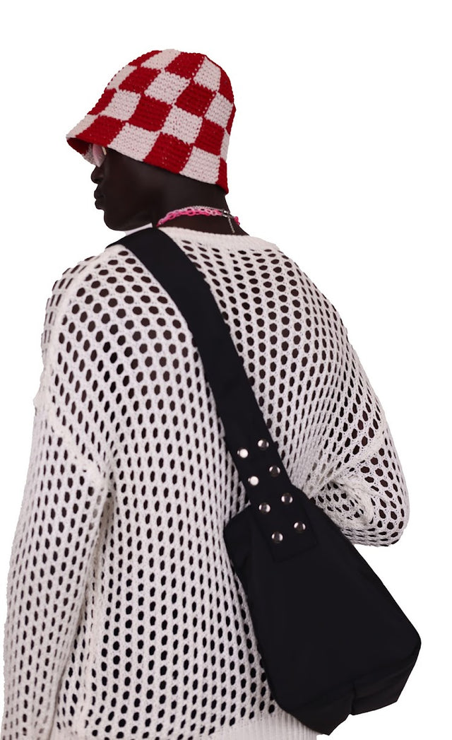 PLAID KNIT HAT
