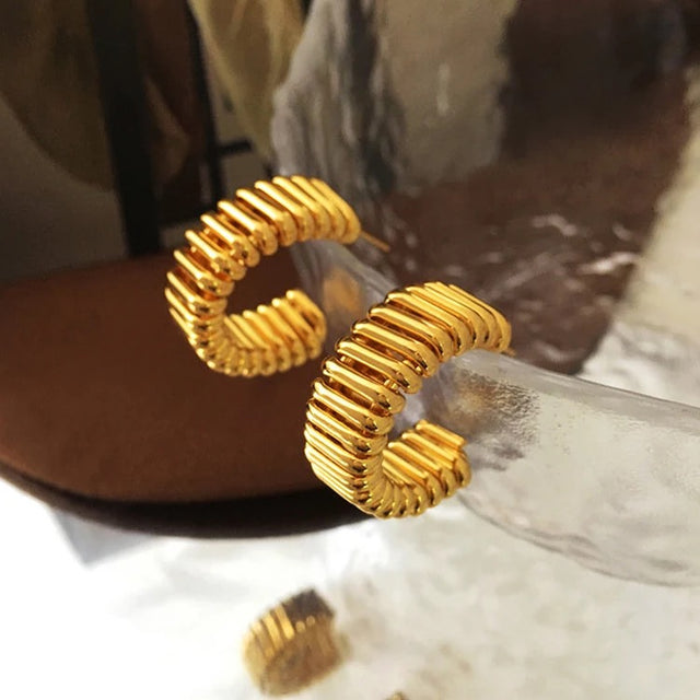 STRIPE TWIST EARRINGS