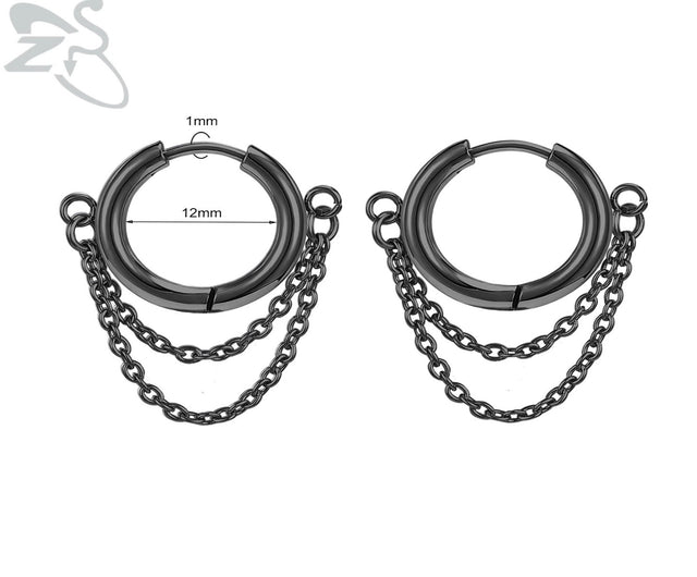 CHAIN HOOP EARRING