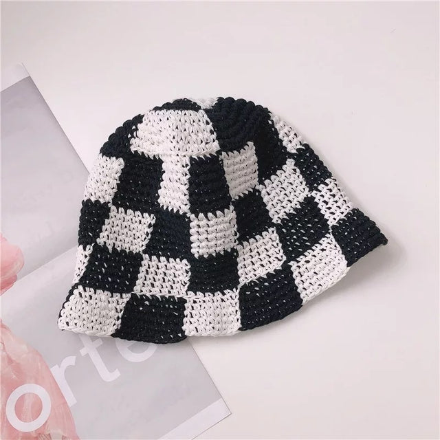PLAID KNIT HAT