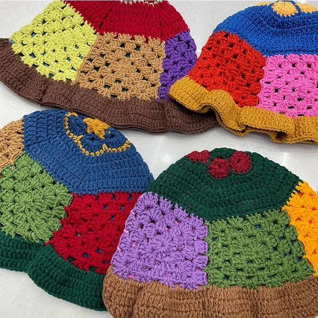 PATCHED BRIM CROCHET HAT
