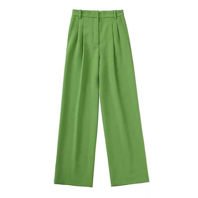 GREEN PLEAT PANT