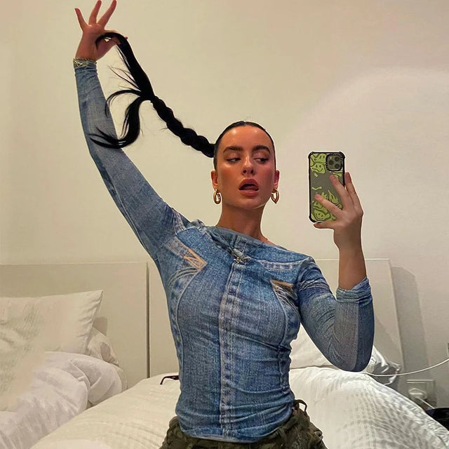 DENIM ILUSION TOP