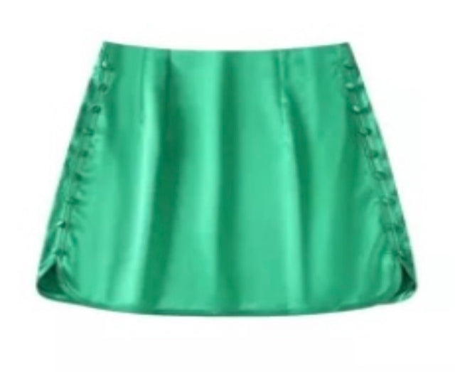GREEN SILK SKIRT