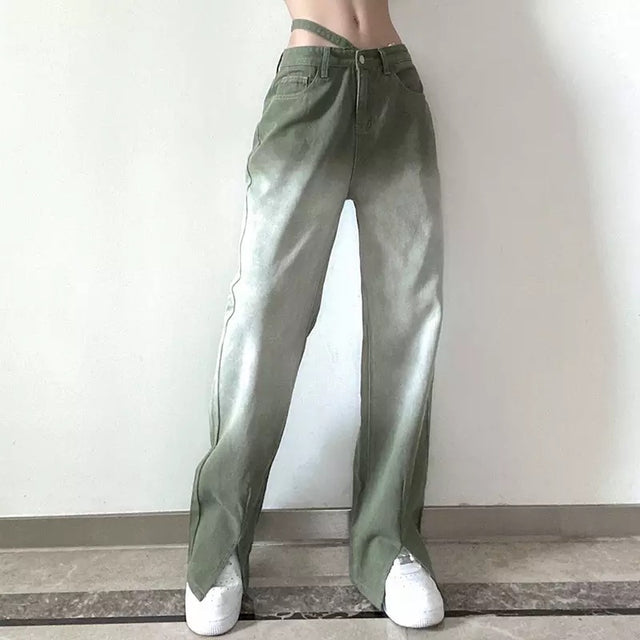 GREEN ACID FADE DENIM