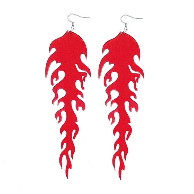 ACRYLIC FLAME EARRING