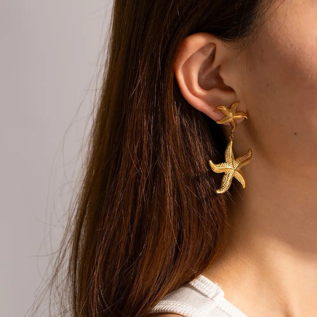 Star Fish Gold Earring