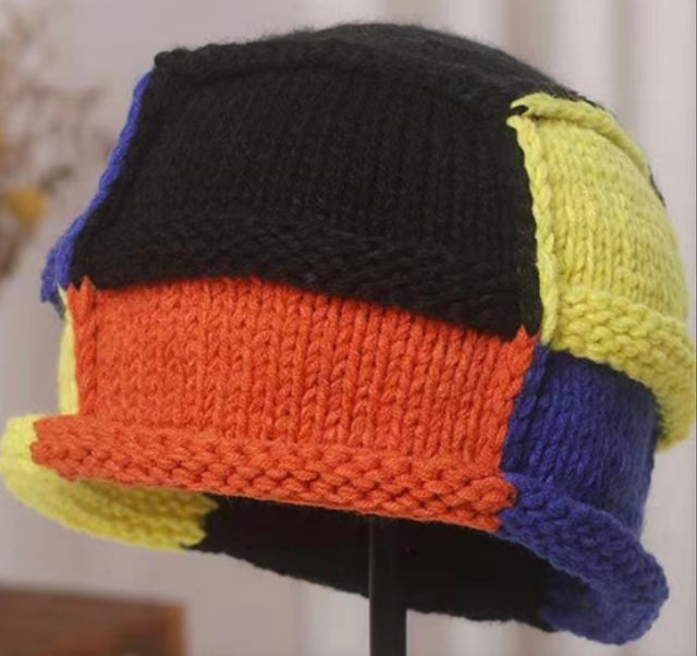 Knit Patch Color Beanie