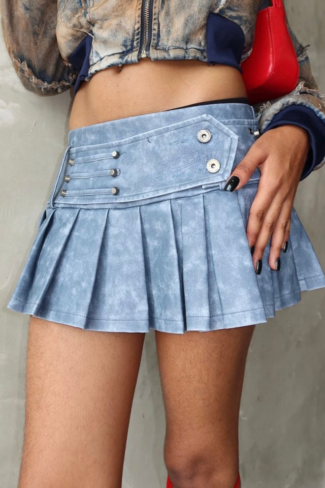 Stud Pleat Skirt