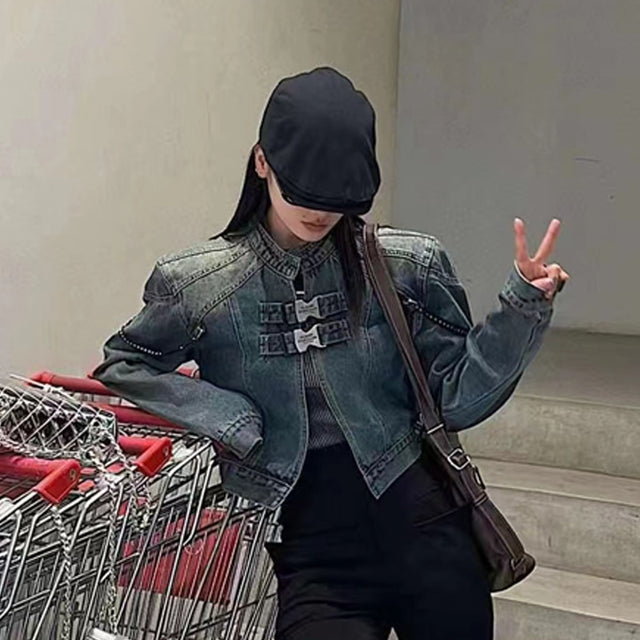Blue Crop Denim Jacket
