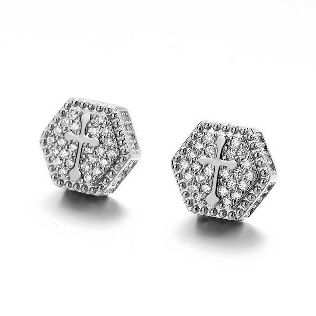 Ice Hex Silver Earring