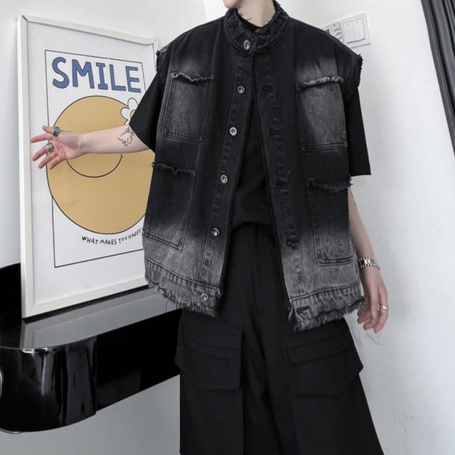 Hakka Denim Armless Jacket
