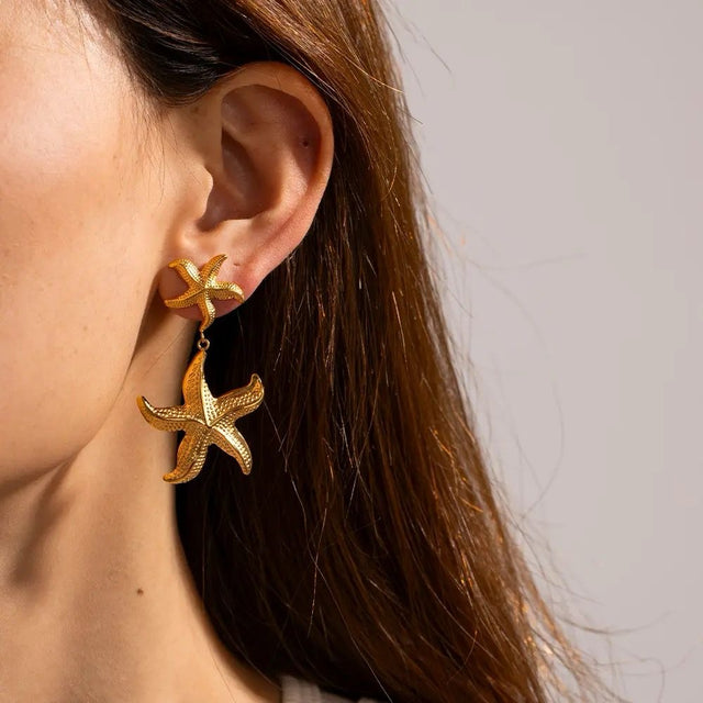 Star Fish Gold Earring