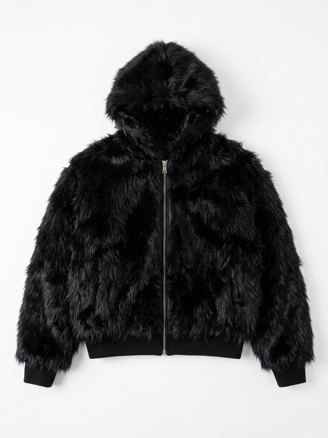 Fuzzy Fur Hooded Jacket